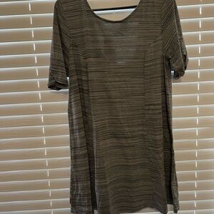 Molly Green Gray Striped Tunic Dress